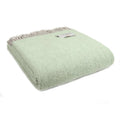 Herringbone Pure New Wool Throw : Silver Grey & Laurel Green