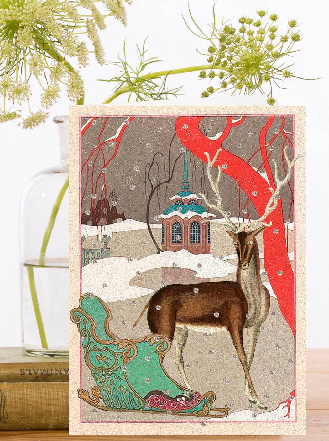 Hand Glittered Christmas Card