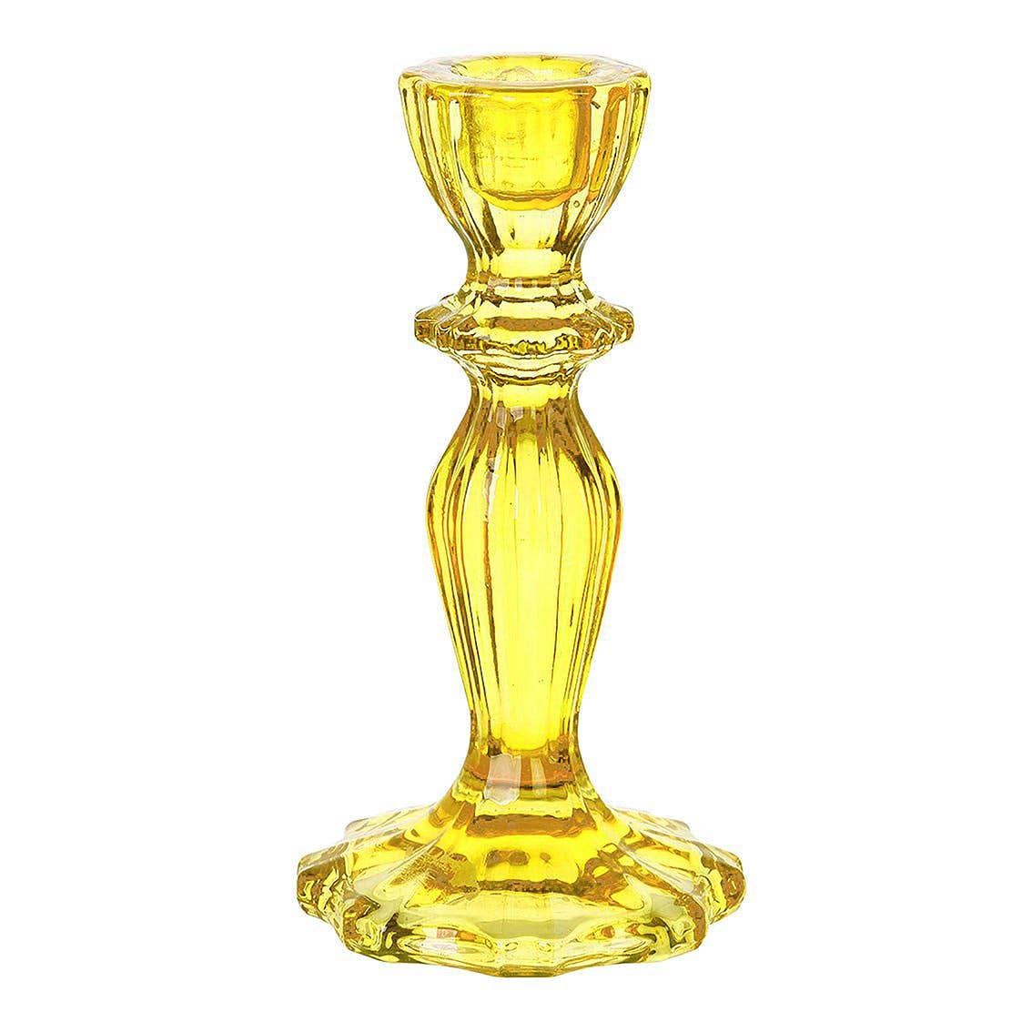Yellow Glass Candlestick