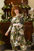 Fleur De Lune Artist Dress Tunic w/ Pockets, Florals & Bees: L/XL (fits approx. size 12-16)