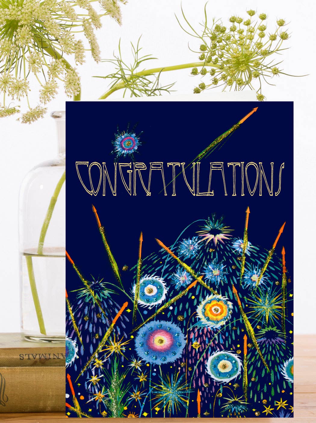 RS103P ~ Hand Glittered Congratulations Card