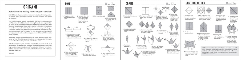 Motifs de papier origami Washi (500 feuilles)