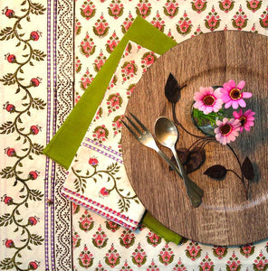 Tablecloth 60X60 Kiran Green/Pnk