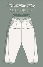 Flight of Fancy Linen Cropped Artist Pants w/ Hummingbird: L/XL