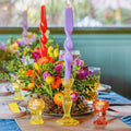 Yellow Glass Candlestick