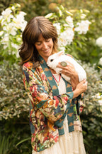 Stay Gold Pixie Duster Cropped Kimono w/ Rabbit, Bees