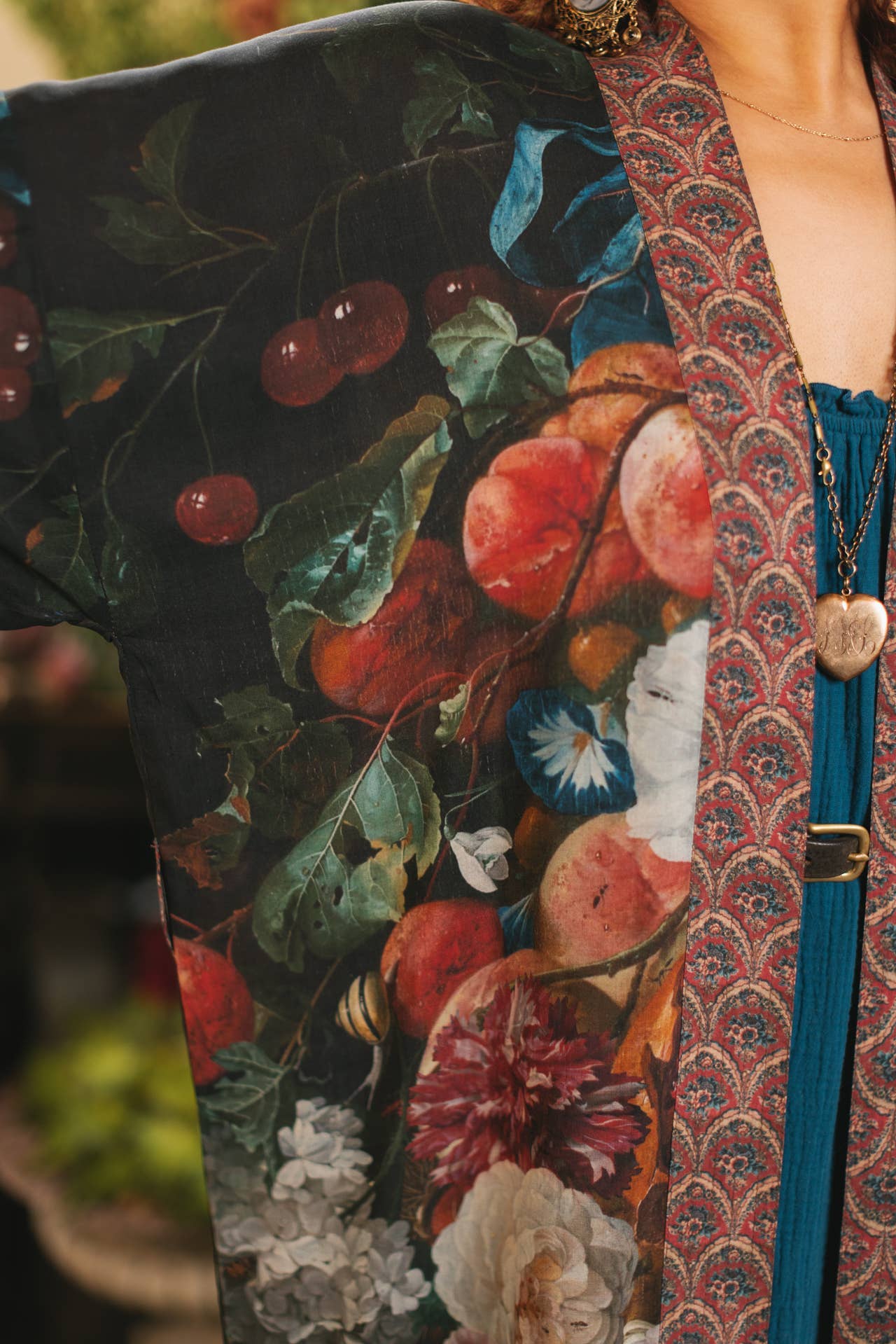 Flight of Fancy Opera Duster Kimono Robe Hummingbird