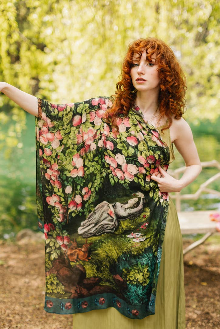 The Daydreamer Scarf w/ Sleeping Beauty, Florals & Rabbits