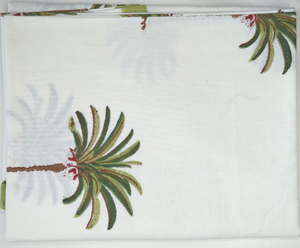 Palm Tree Green Round Tablecloth - 81"