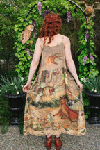Lovelight Bohéme Slip Dress w/ whimsical woodland deer: L/XL (fits approx. size 12-16)