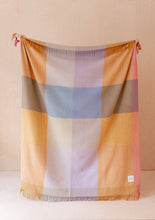 Load image into Gallery viewer, Recycled Wool Blanket in Mustard Frame Check