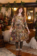 Golden Hour Artist Dress Tunic w/ Pockets & Floral Print: S/M (fits approx. size 6-10)