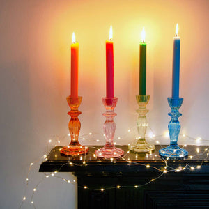 Blue Glass Candlestick