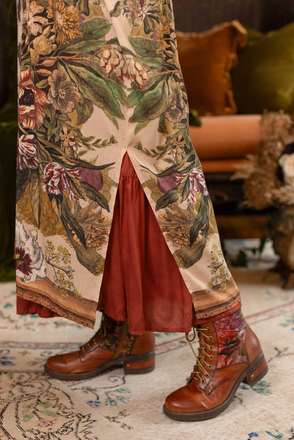 Golden Hour Opera Duster Kimono Robe w/ boho floral print