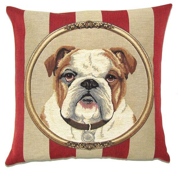 Coussin portrait bouledogue anglais