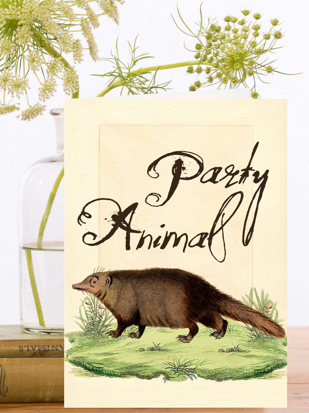 Carte de vœux avec animaux de fête