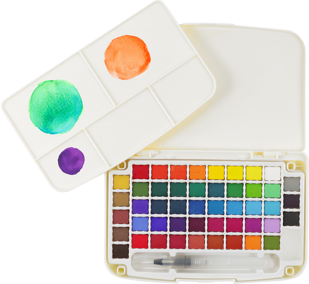 Watercolour paint set. 