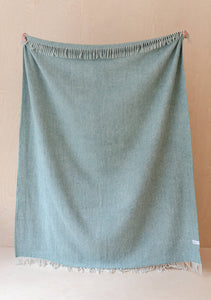 Recycled Wool Blanket in Sage Waffle
