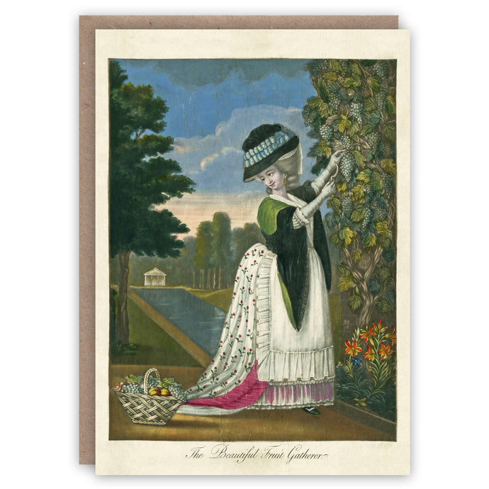 Beautiful Fruit Gatherer greeting card