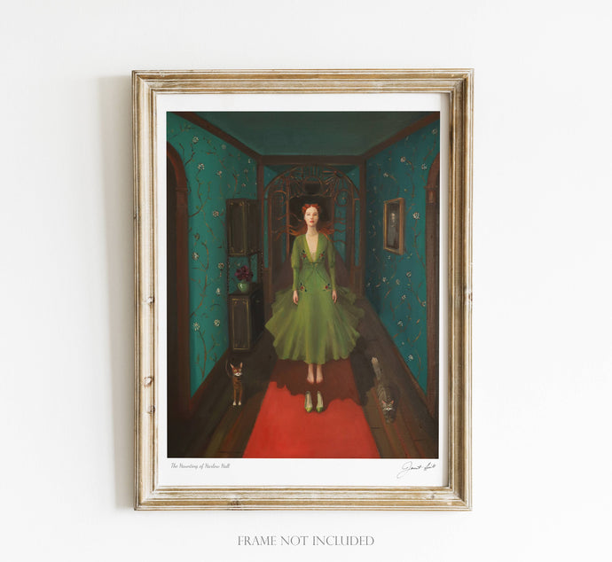 La hantise de Harlow Hall. Impression d'art 8,5