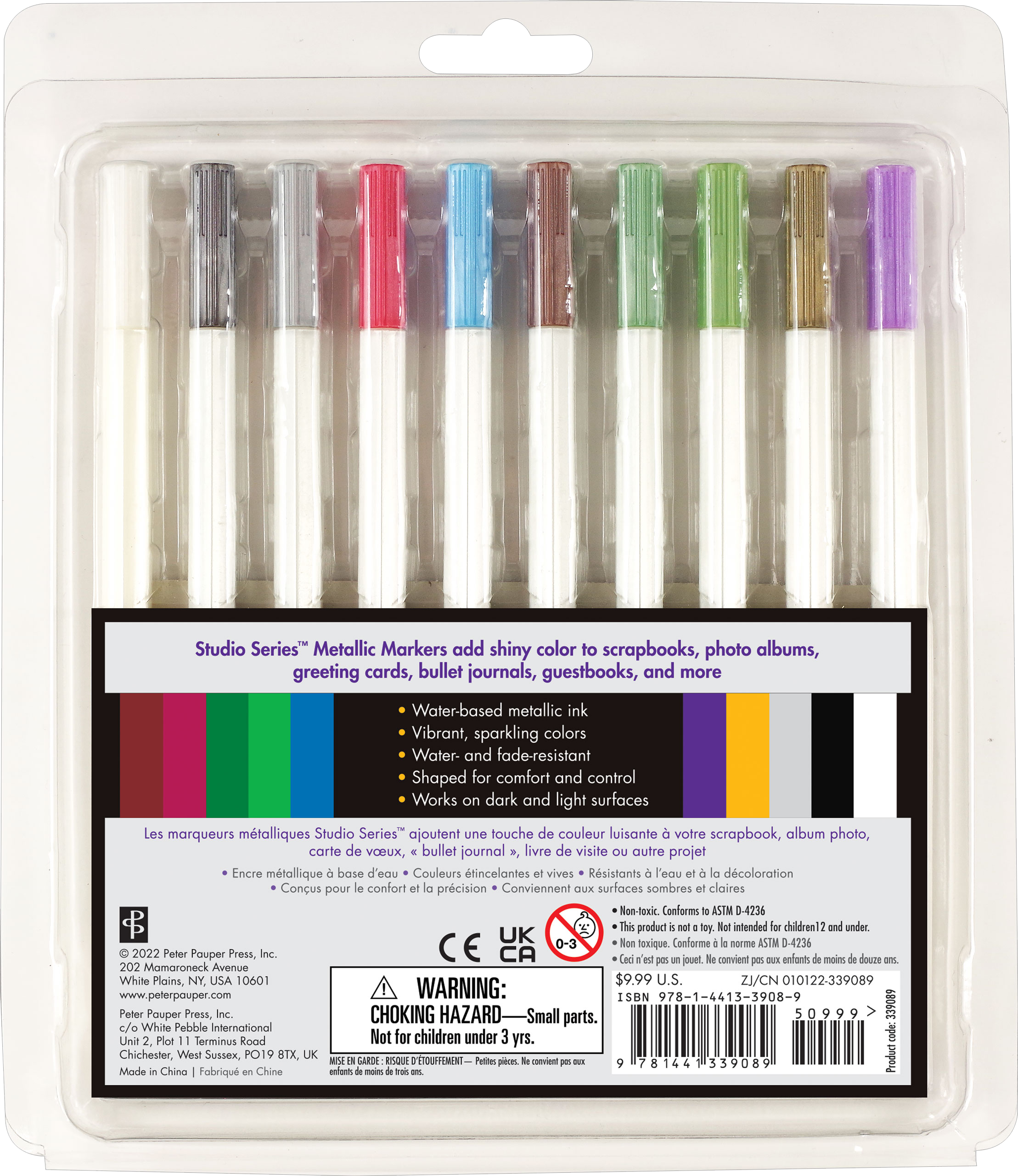 Marqueurs métalliques de la série Studio (lot de 10)