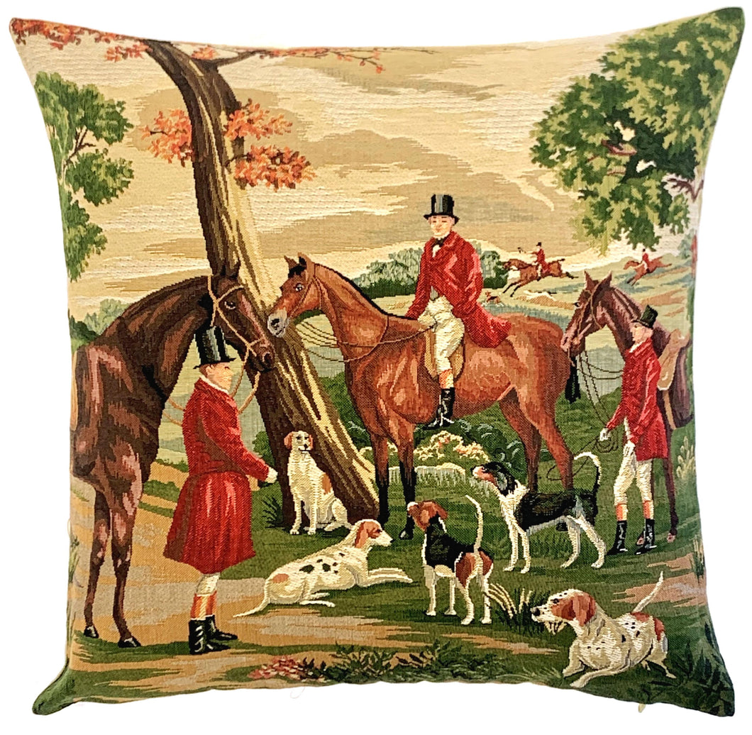 Foxhunt pillow cover - Facing Left or Right