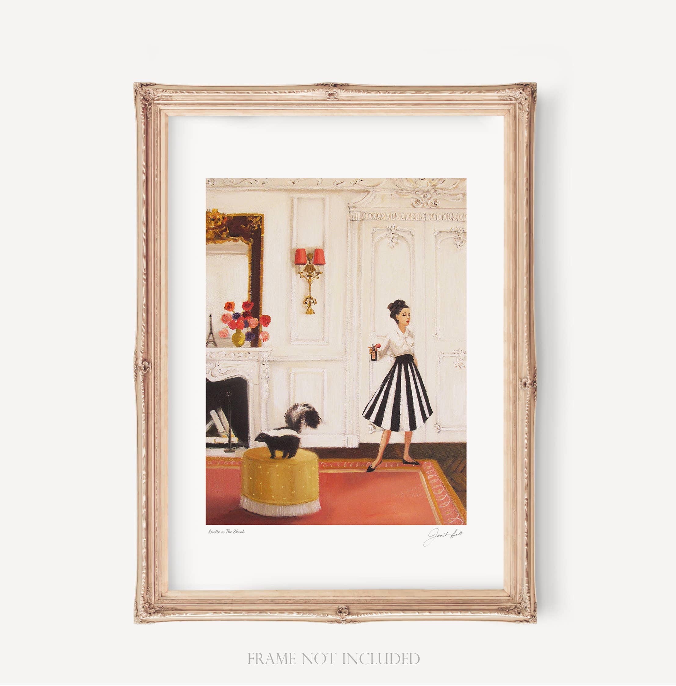 Lisette vs la mouffette - Impression d'art - 11" X 14"