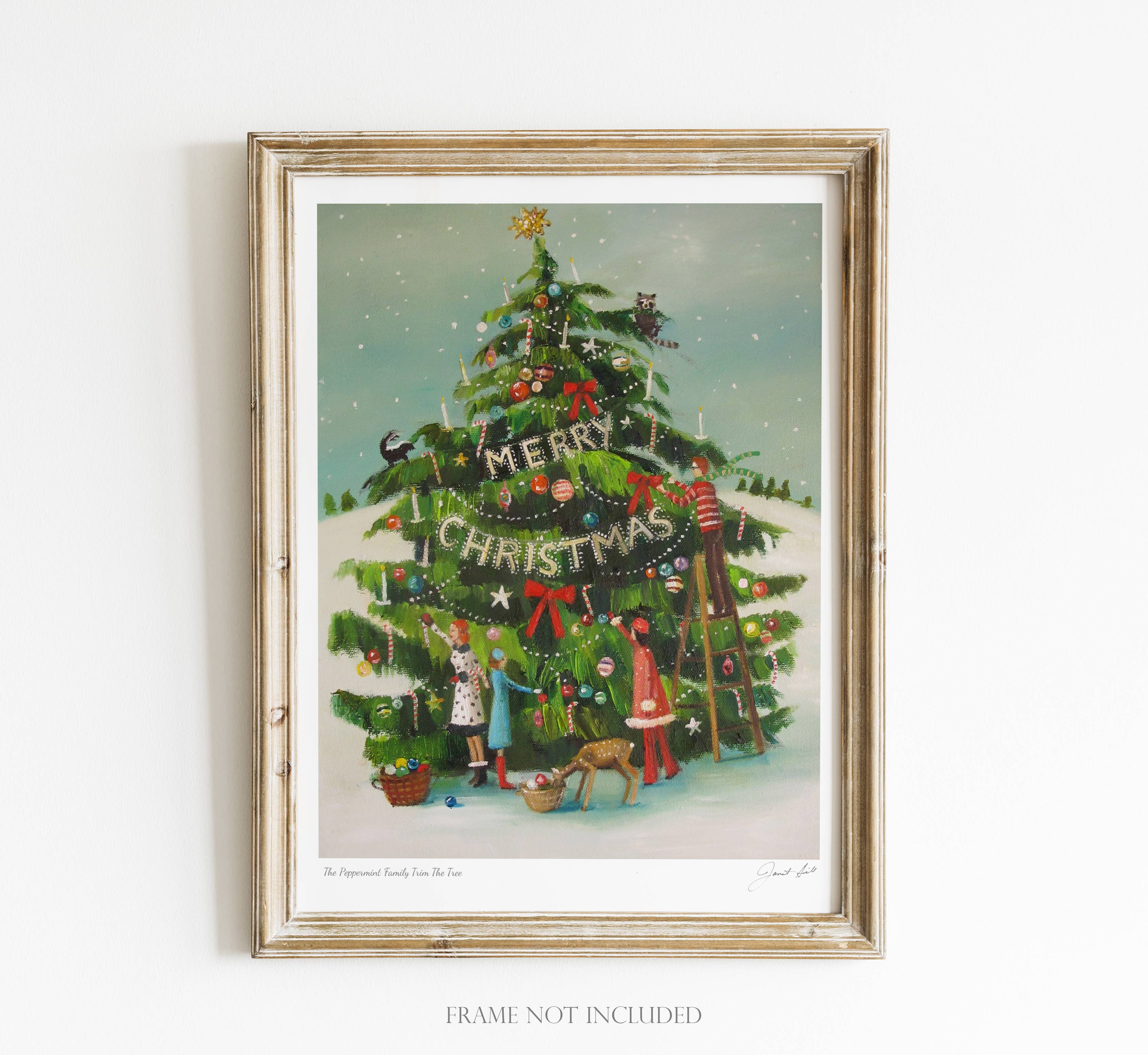 La famille Peppermint - Impression d'art Trim The Tree - 8,5" X 11"