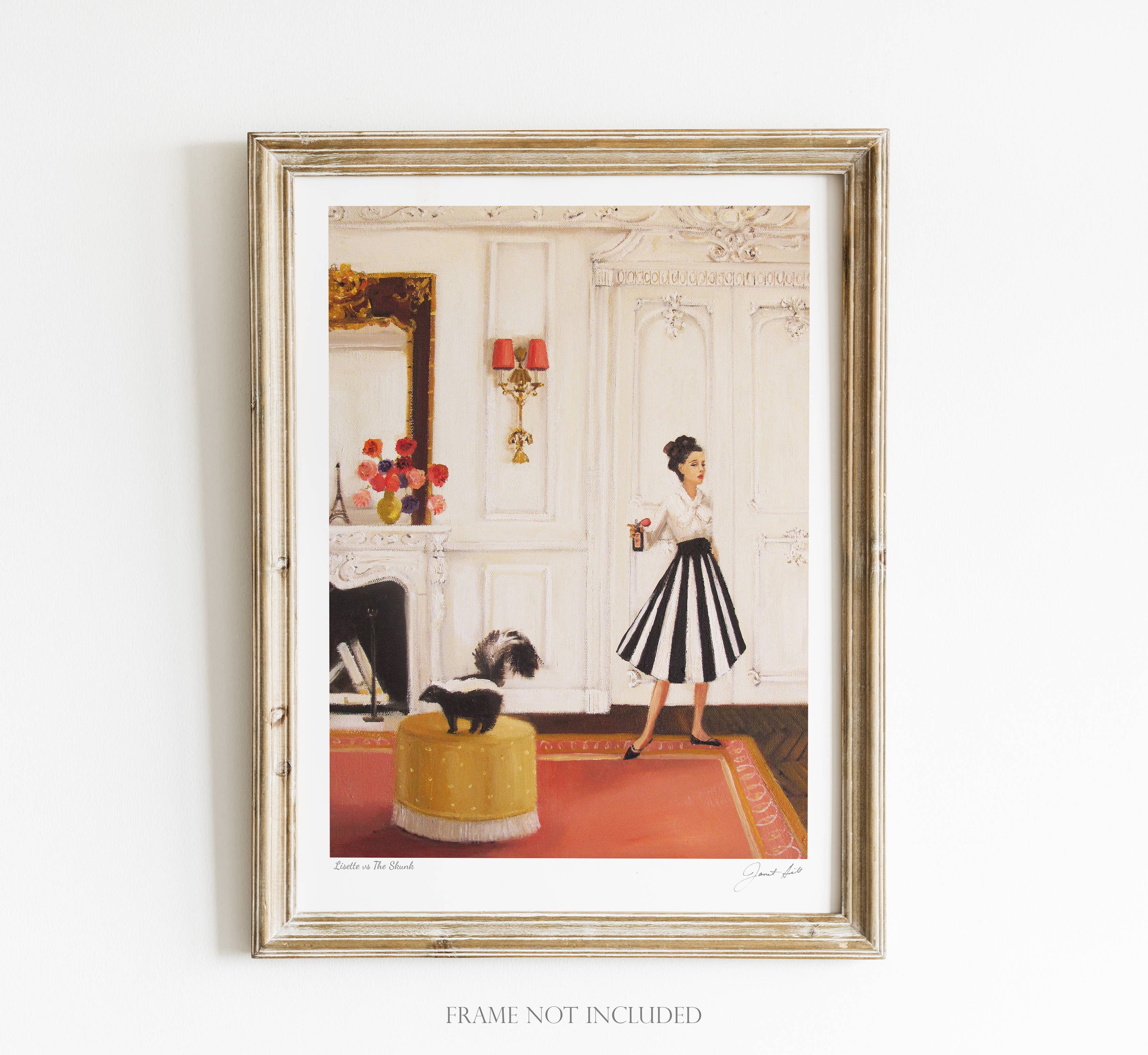 Lisette vs la mouffette - Impression d'art - 8,5" X 11"