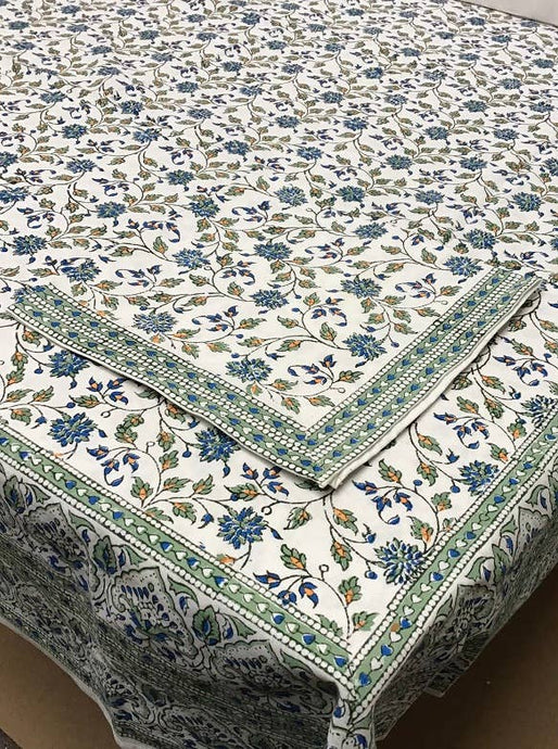 Tablecloth 60X60 Country Garden Grn/Blue