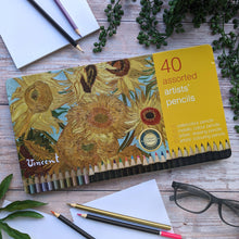 Load image into Gallery viewer, Artist Pencils - 40 Colours in a Tin - Van Gogh - Sunflowers