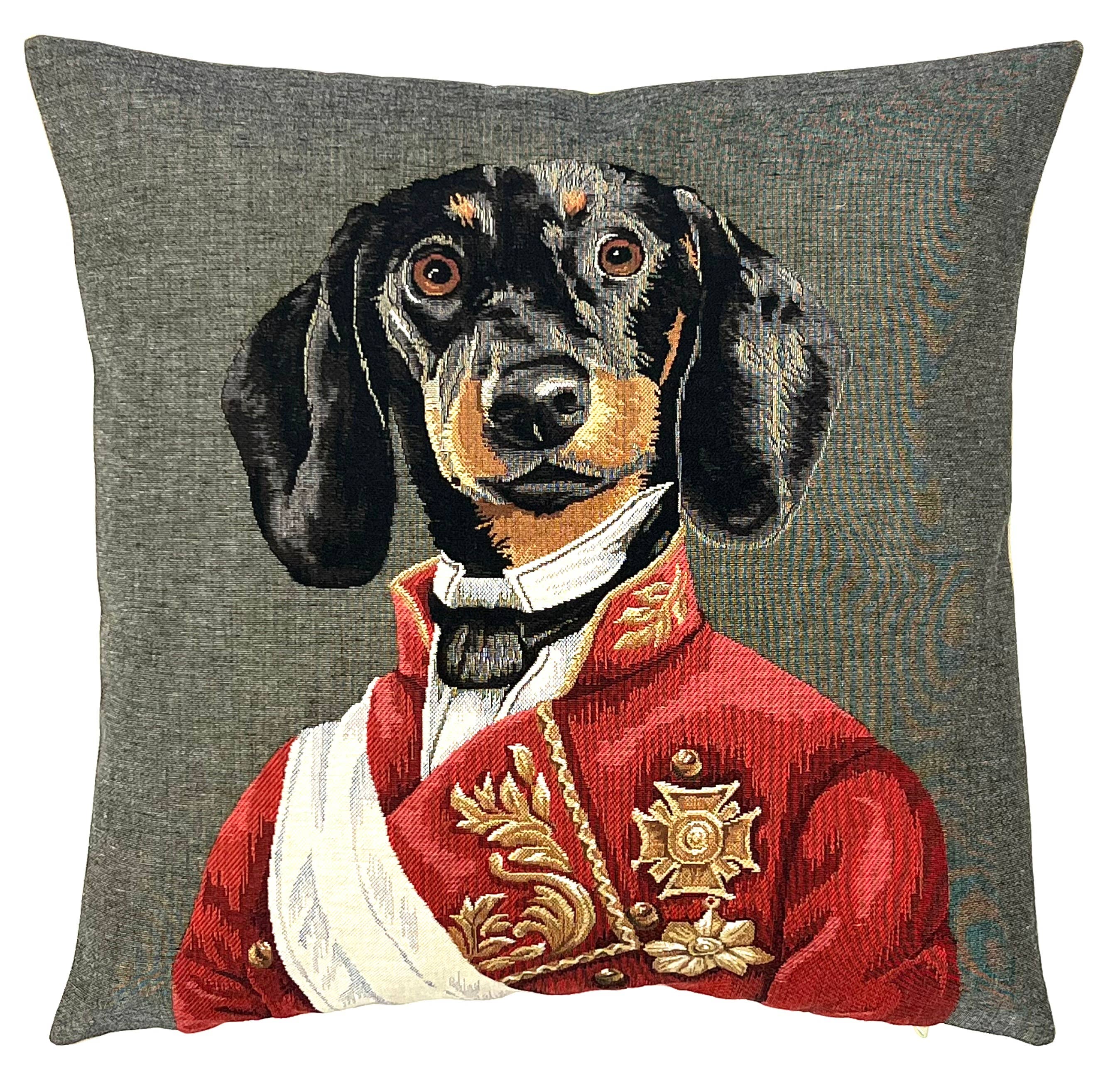 Coussin portrait de teckel