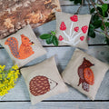 Linen Lavender Bags Embroidery Kit - Woodland