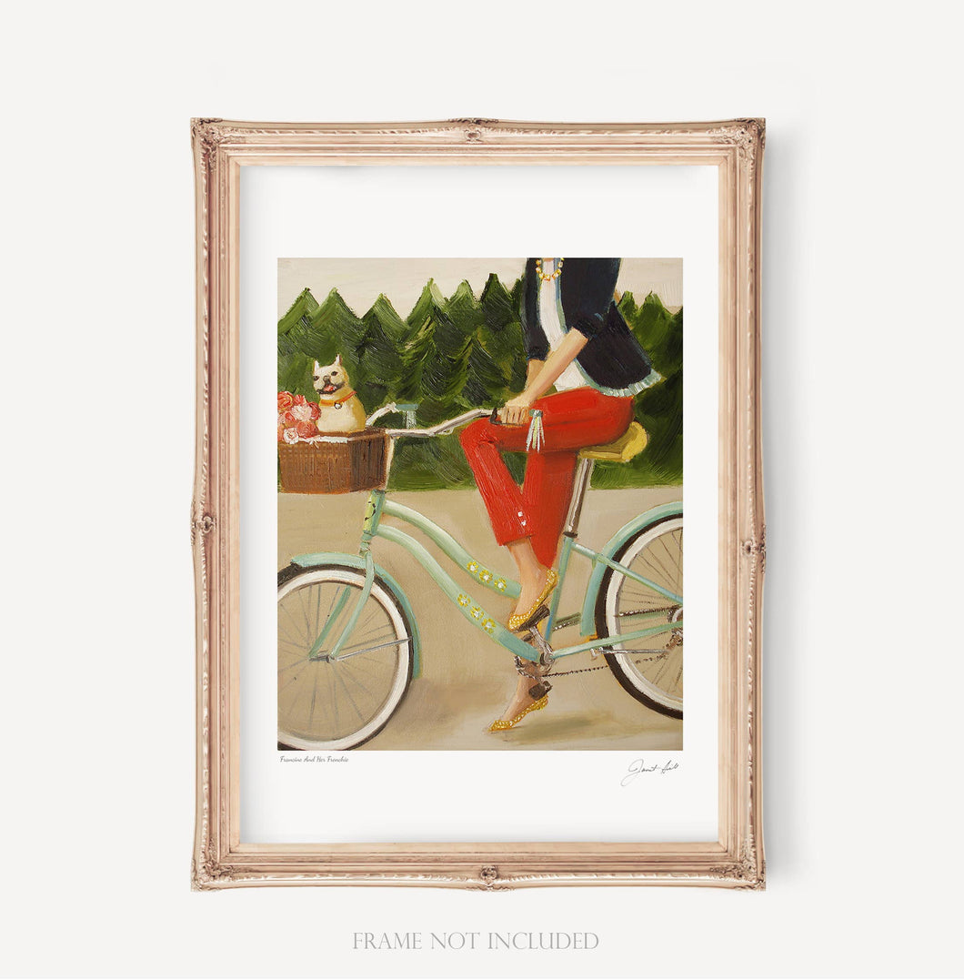 Francine et son bouledogue français. Impression d'art 11