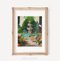 Impression d'art Selfie à la fontaine publique de la sirène - 11" X 14"