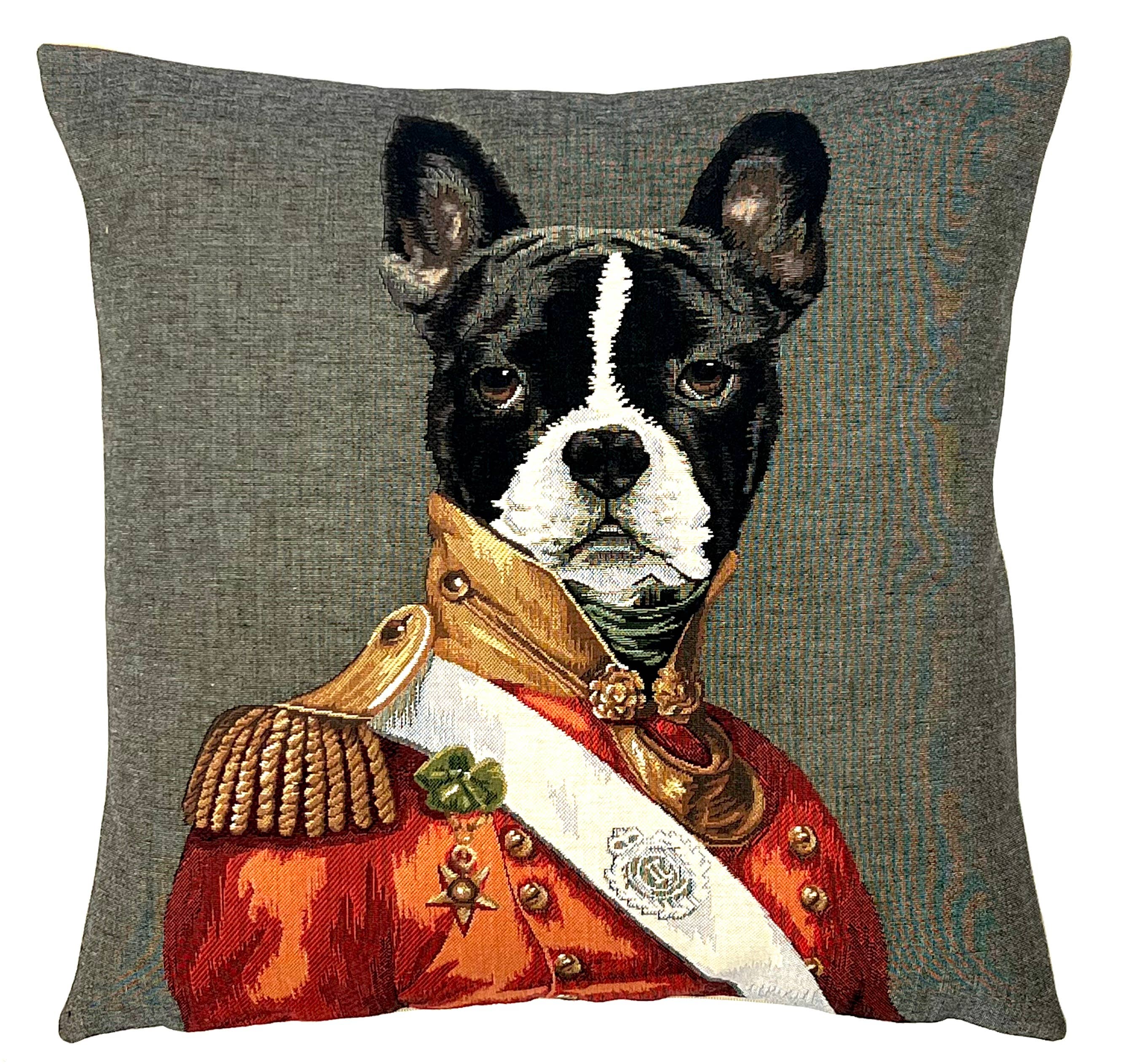 Coussin portrait bouledogue français/boston terrier