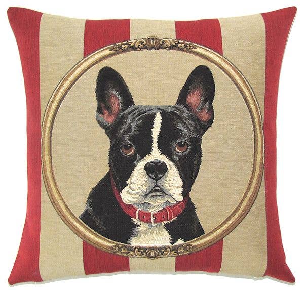 French Bulldog Throw Pillow | Boston Terrier Gift | Dog Deco