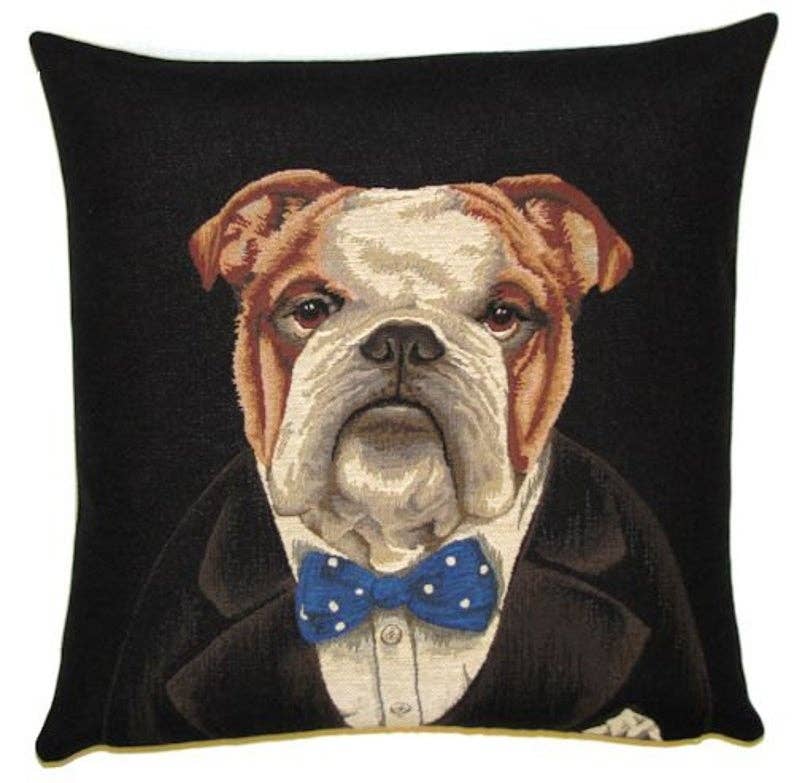 Coussin portrait bouledogue anglais