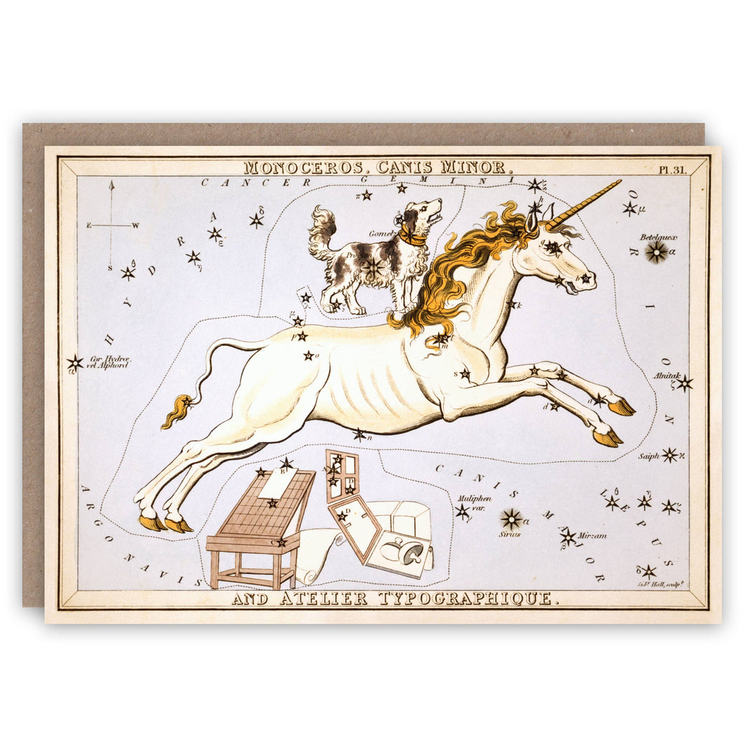 Monoceros greeting card