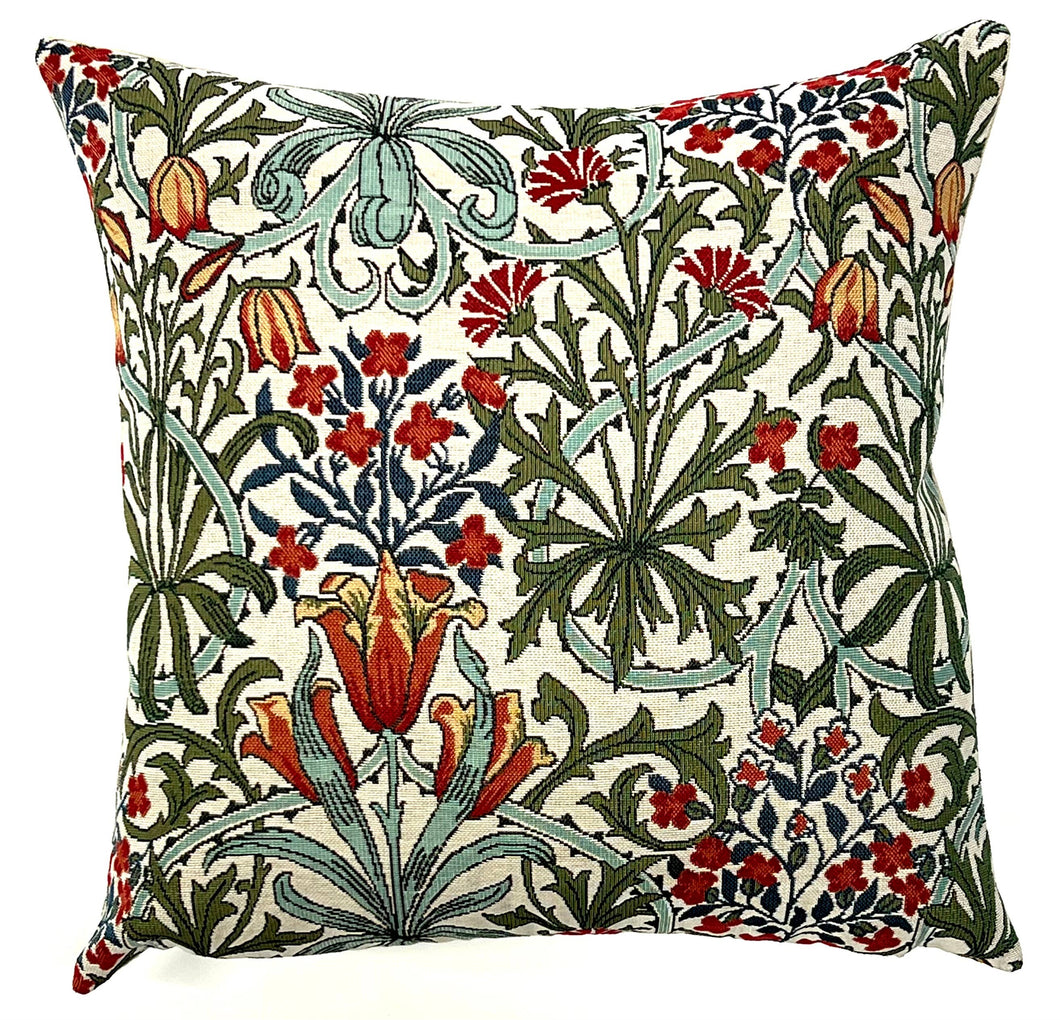 William Morris Style Floral Pillow Cover