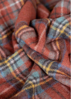 Couverture en laine recyclée à motif tartan antique Stewart Royal