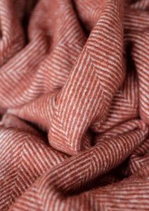 Rust Herringbone Recycled Wool Blanket